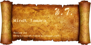 Windt Tamara névjegykártya
